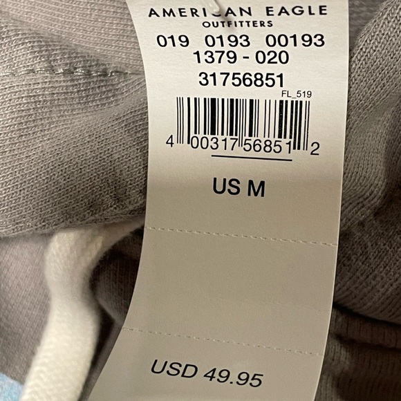 AE Fleece Graphic Pullover Hoodie GRAY Size Medium NWT - Picture 6 of 6